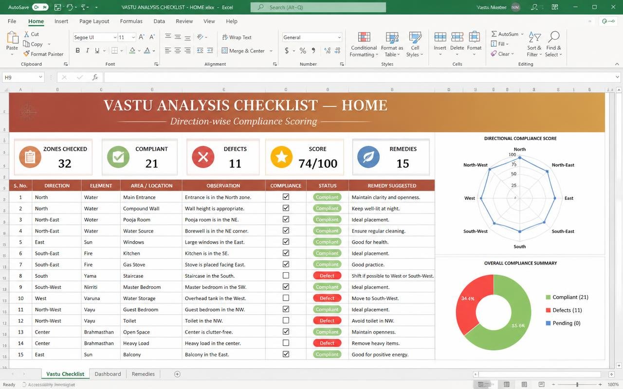 Vastu Analysis Checklist — Home preview