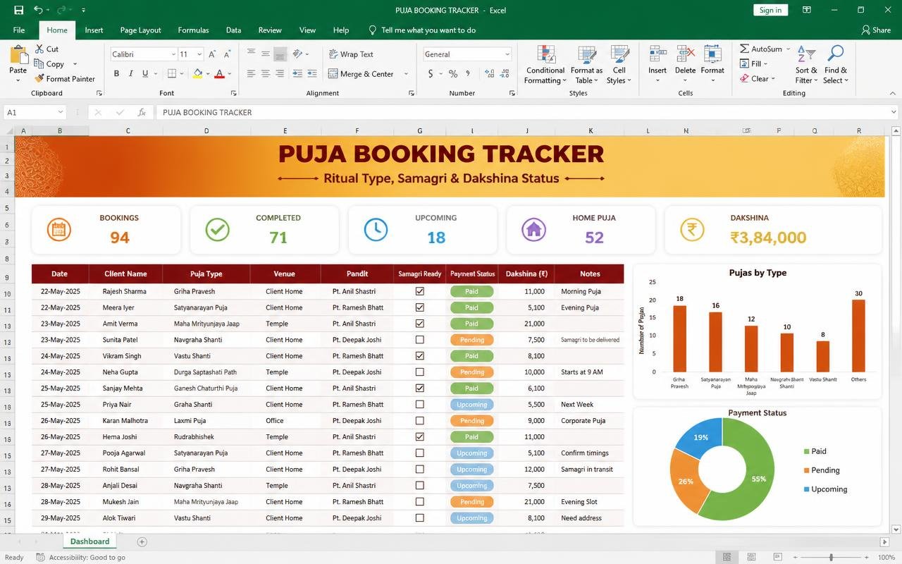 Puja Booking Tracker preview