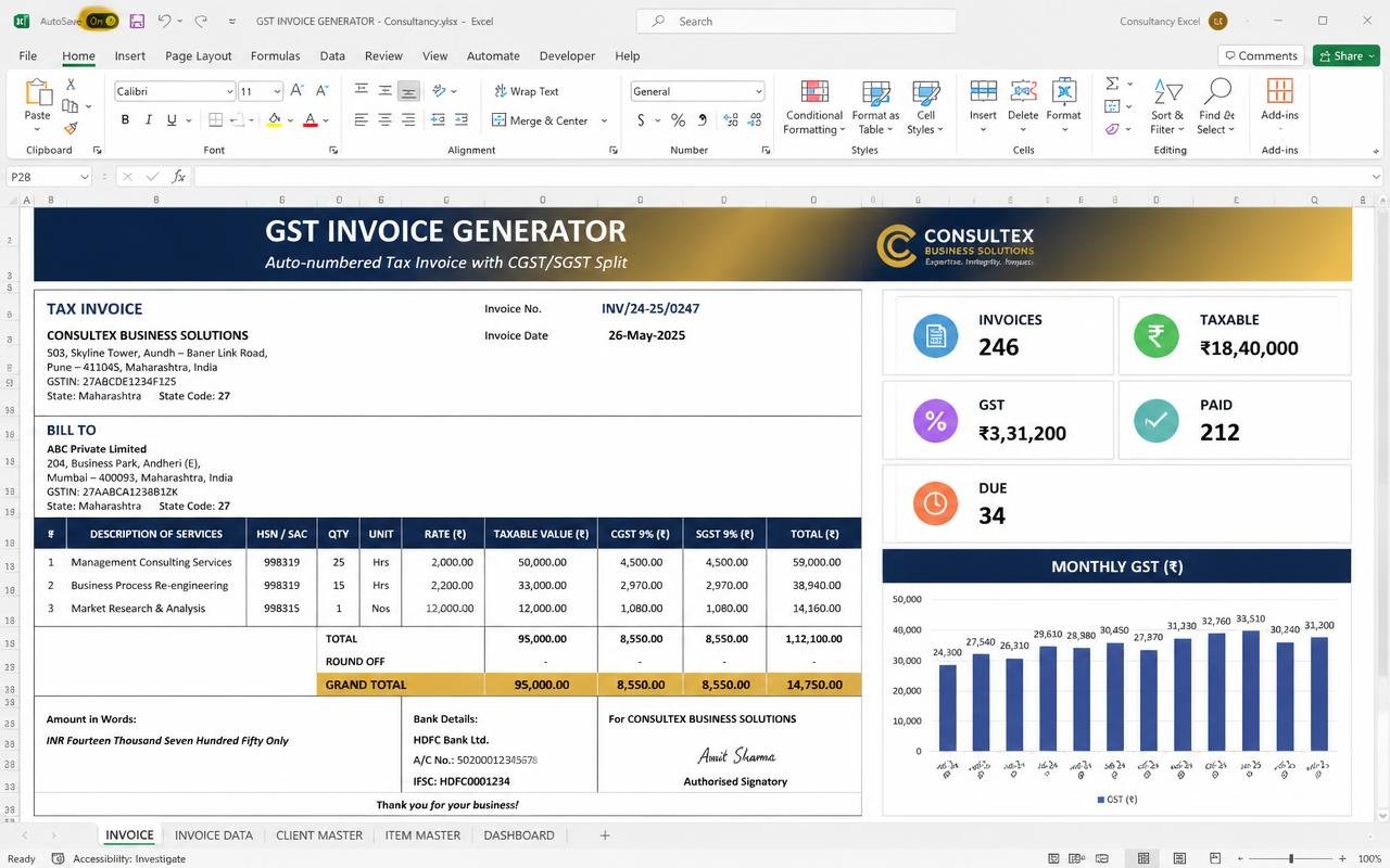 GST Invoice Generator preview